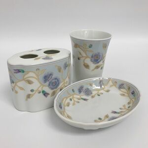 San Francisco Glory Floral Porcelain Toothbrush Holder Trinket Tray/Soap Dish